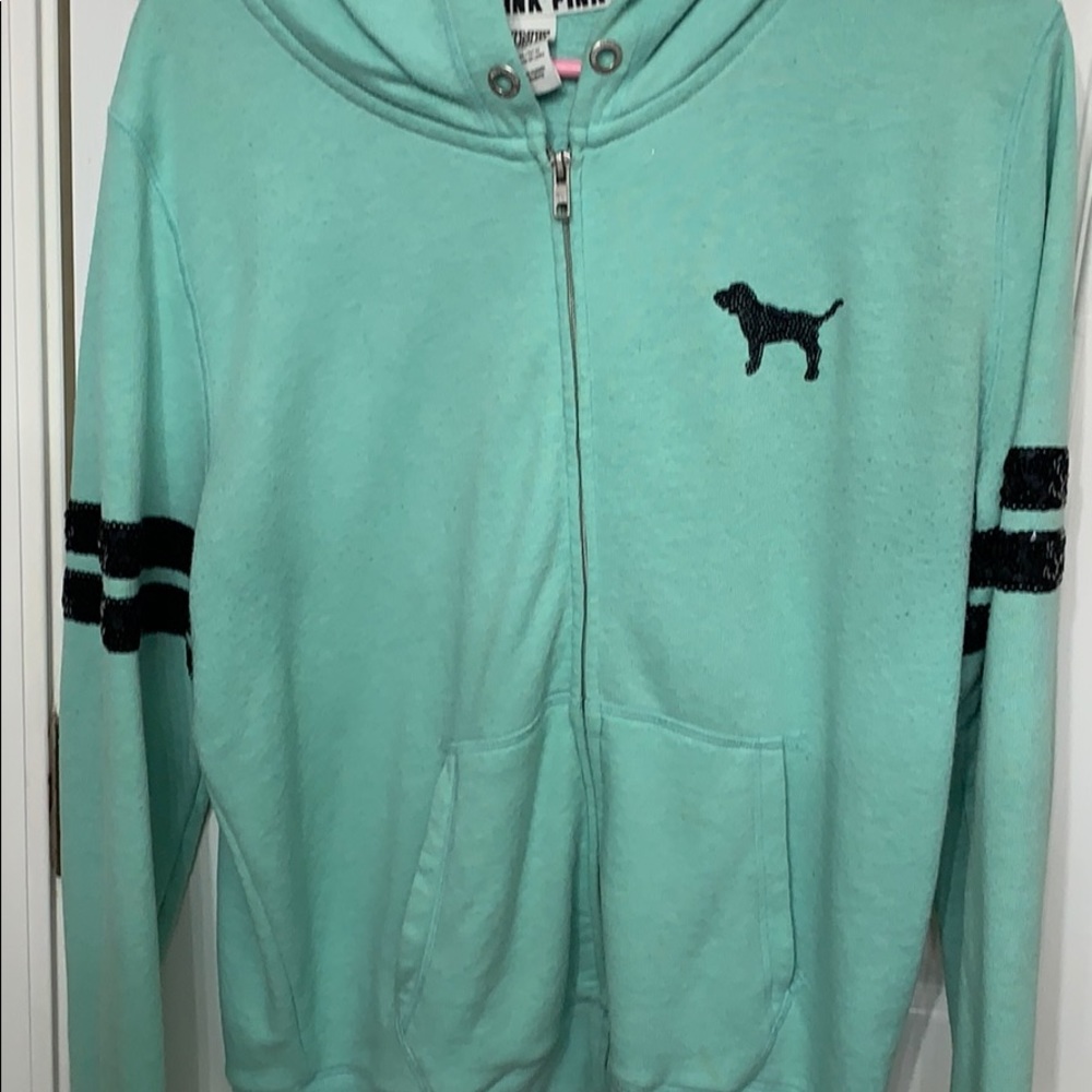 Pink full zip hoodie (read description)